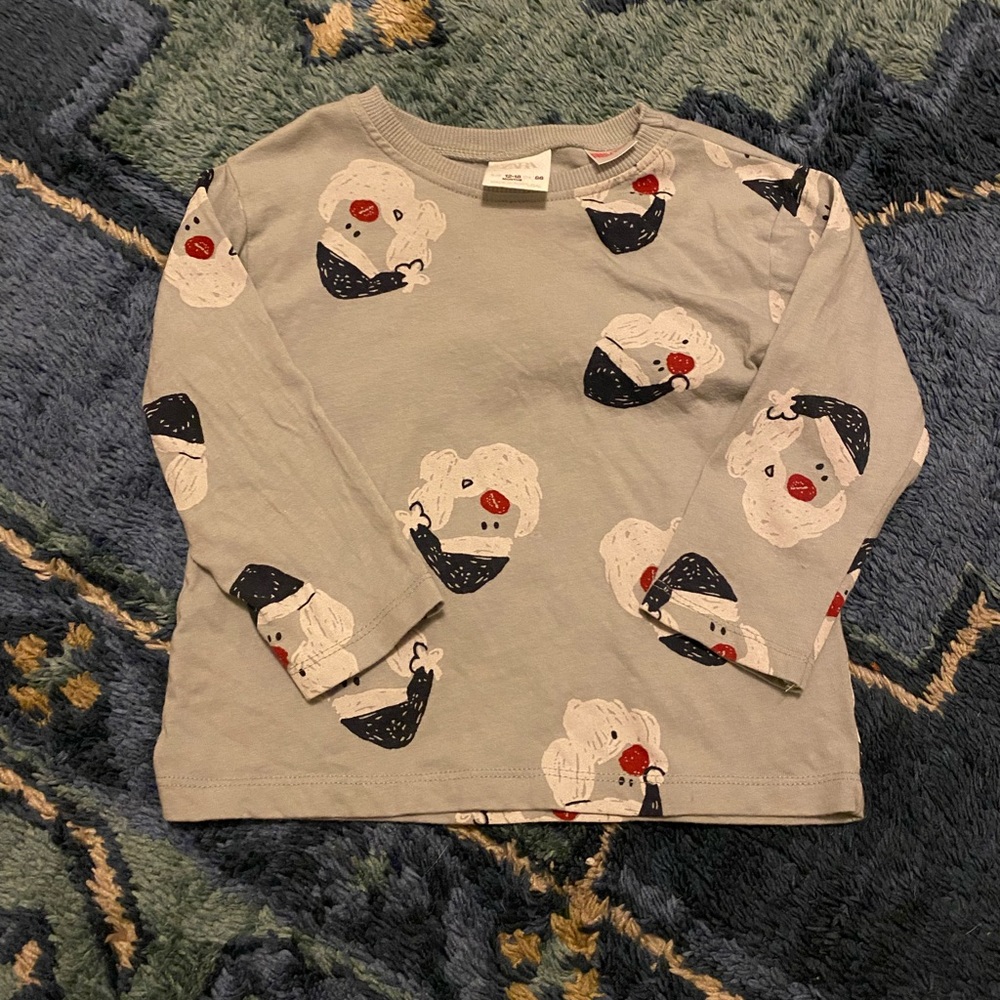 Zara Santa long sleeve shirt